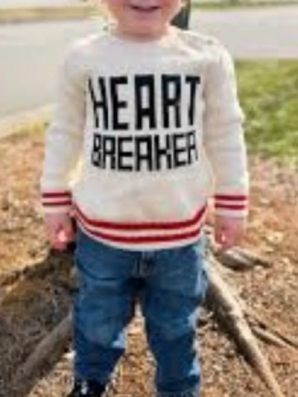 Baby GAP cream knit Sweater w/ Black 